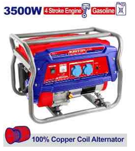 Gasoline Generator 3.5kW Max Output, 2.8kW Rated Output, 220-240V 50Hz, 4-Stroke OHV Engine, 42kg Weight, 15L Fuel Tank